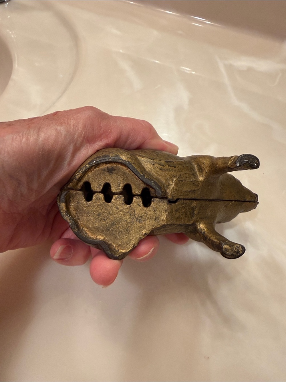 Vintage Cast Iron Bronze/Gold Piggy Bank - Picture 5 of 5